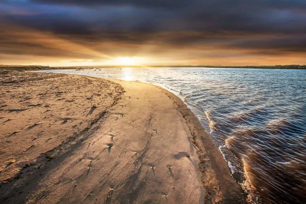 Beach Sunrise Burnham Overy Staithe Norfolk England — Stock Photo, Image