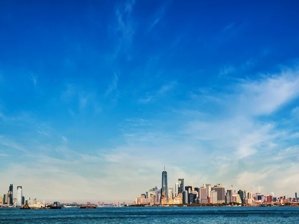 Manhattan Şehir Merkezinin Panoramik Manzarası Parlak Bir Sonbahar Gününde Bol — Stok fotoğraf