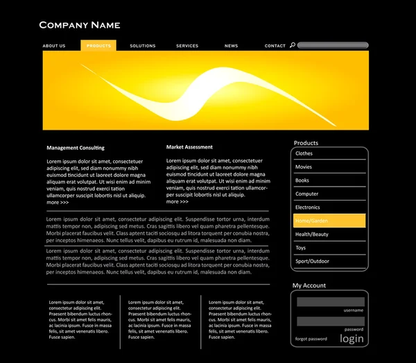 Modèle de site Web simple — Image vectorielle