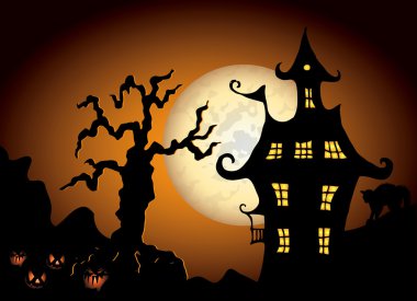 Halloween gece illüstrasyon