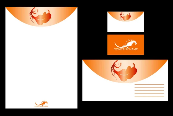 Oranje stationaire ontwerp — Stockvector