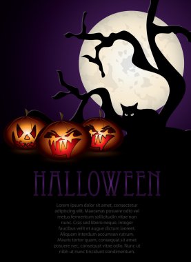 Halloween gece illüstrasyon