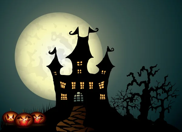 Halloween nacht illustratie — Stockvector