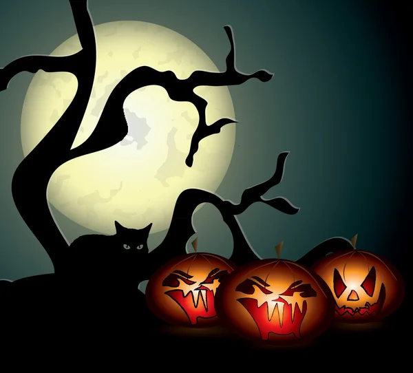 Halloween nacht illustratie — Stockvector