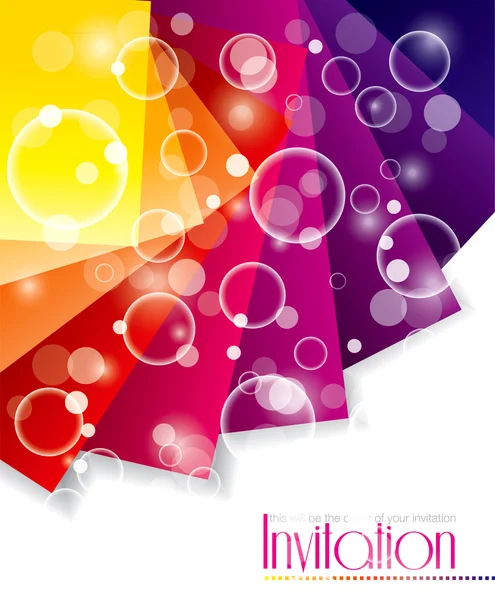 Colorful Invitation Card — Stock Vector