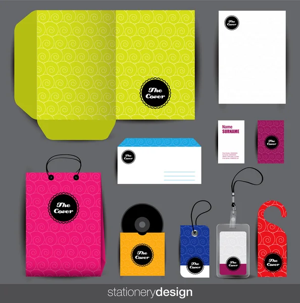 Conjunto de design de papelaria — Vetor de Stock