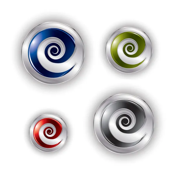 Botones espirales abstractos — Vector de stock