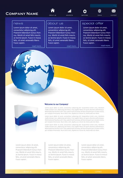 Plantilla de sitio web simple — Archivo Imágenes Vectoriales