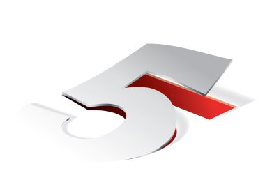 Perspektif Görünümü sayısı 5 ile katlama kağıt