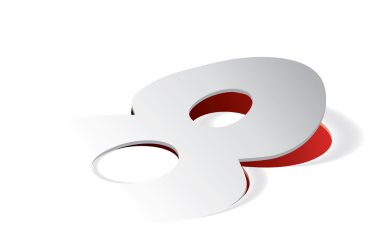 Perspektif Görünümü sayı 8 ile katlama kağıt