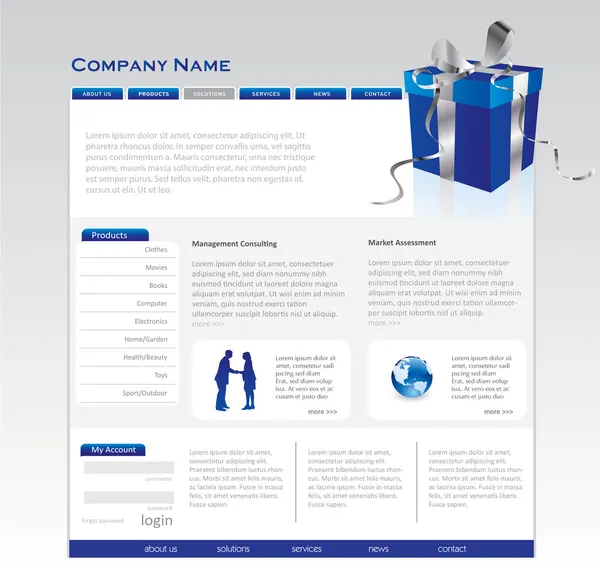 Plantilla de sitio web simple — Archivo Imágenes Vectoriales