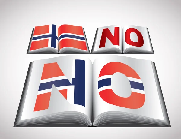 Concepto de bandera nacional de Noruega — Vector de stock