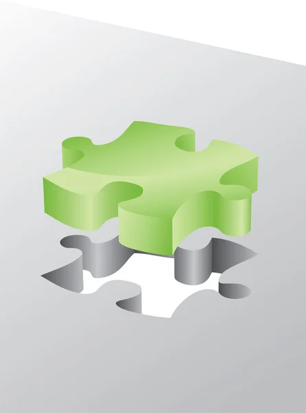 Grüne 3D-Puzzle — Stockvektor
