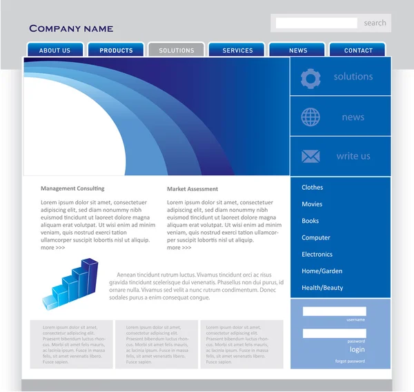 Простий веб-сайт шаблон — стоковий вектор