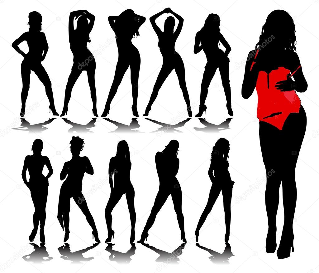 Sexy woman silhouettes