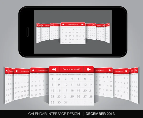 Calendar interface concept — Stock Vector