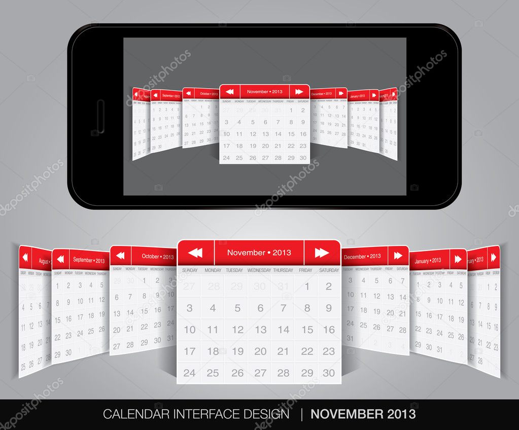 Calendar interface concept Stock Vector Image by ©archymeder #25337575