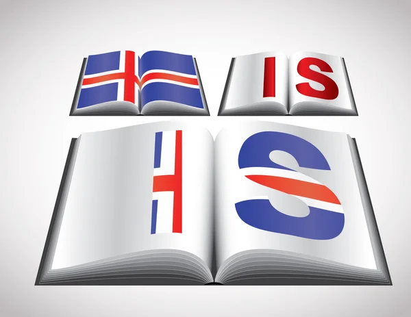 Concepto de Bandera Nacional de Islandia — Vector de stock