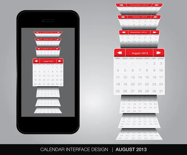 Calendar interface concept — Stock Vector
