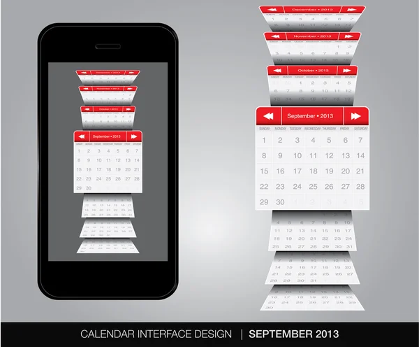 Concepto de interfaz de calendario — Archivo Imágenes Vectoriales