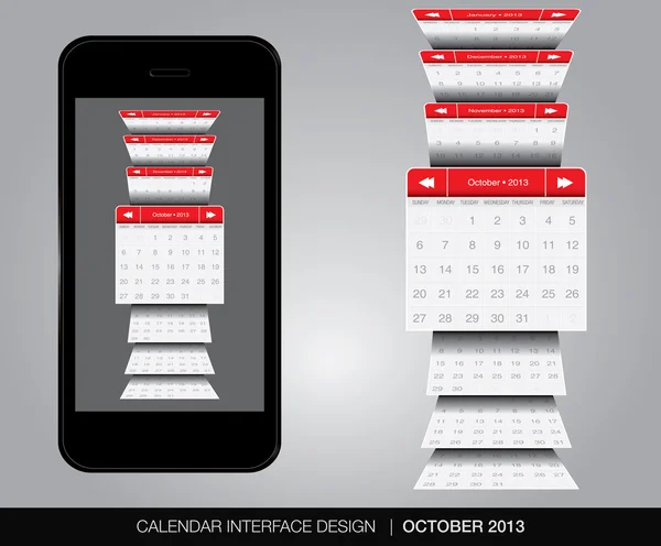 Concetto interfaccia calendario — Vettoriale Stock