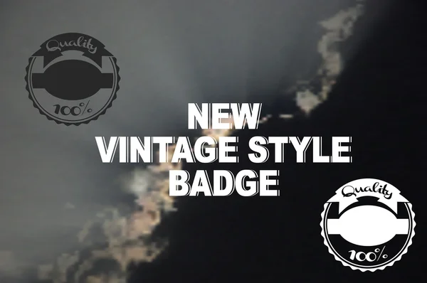 Badge de style vintage sur fond de maille . — Image vectorielle