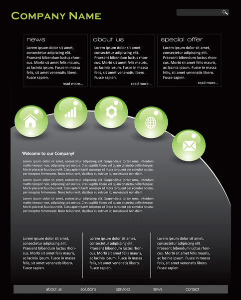 Plantilla de sitio web simple — Archivo Imágenes Vectoriales