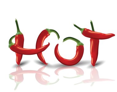 sıcak kırmızı chilis yansıması ile