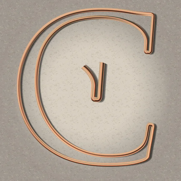 スチーム パンクなイラストの銅パイプ文字 — ストックベクタ