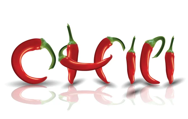 Gorące czerwone chilli z odbiciem — Wektor stockowy