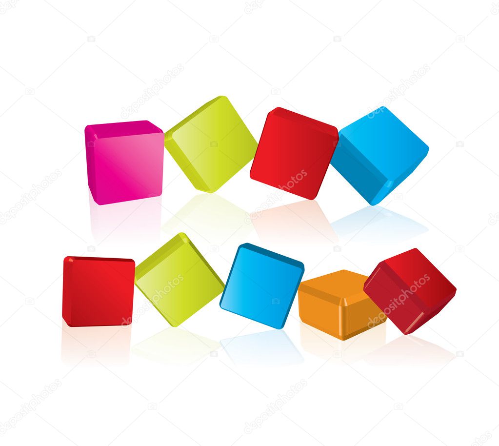 3d cube Buttons