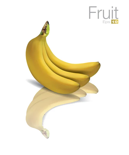 Banana con riflessione — Vettoriale Stock