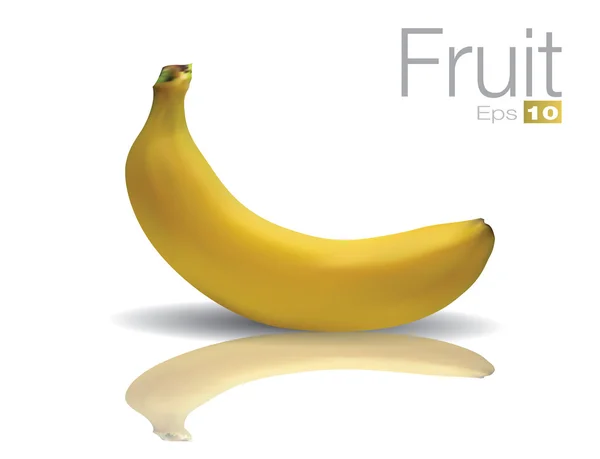 Banana con reflexión — Vector de stock