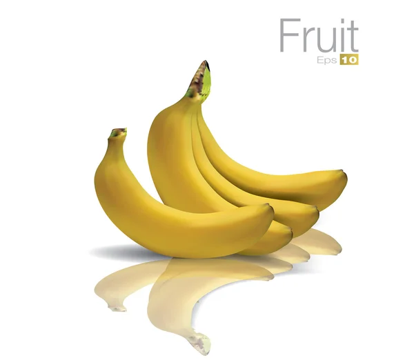 Banana con reflexión — Vector de stock