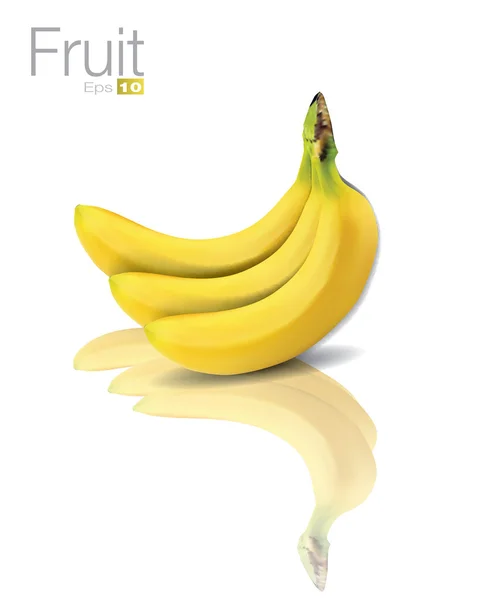 Банан с отражением — стоковый вектор