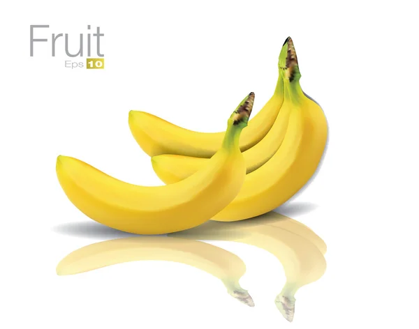 Banana con reflexión — Vector de stock