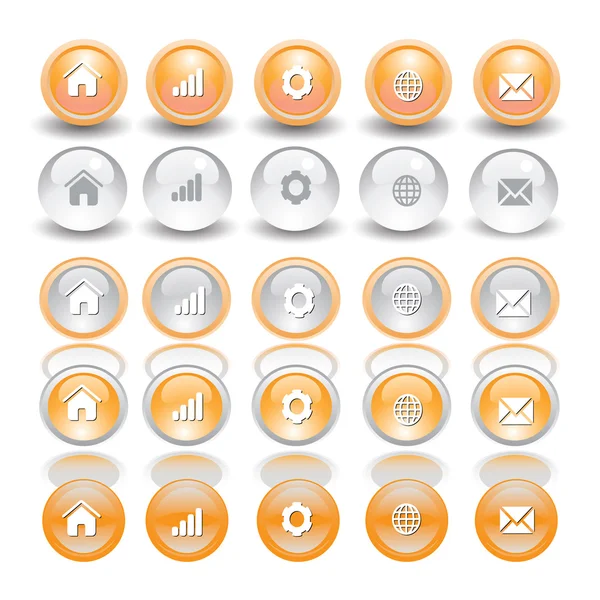 Round web buttons design element — Stock Vector