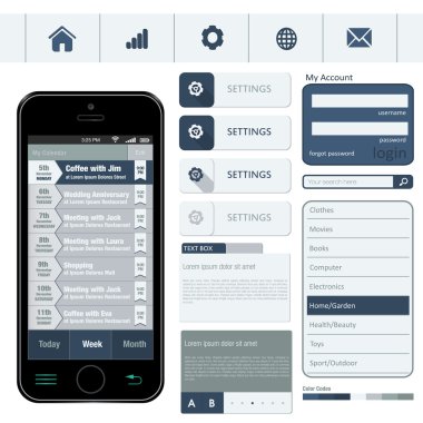 düz tasarımı kullanarak arabirim öğeleri