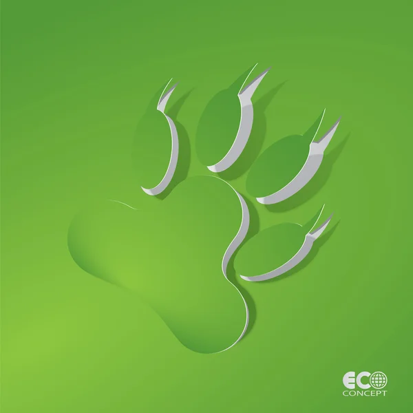 Green Eco concept - Empreinte animale abstraite . — Image vectorielle