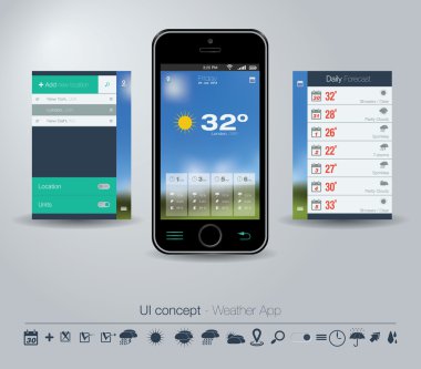 Hava app kullanıcı arabirimi konsepti