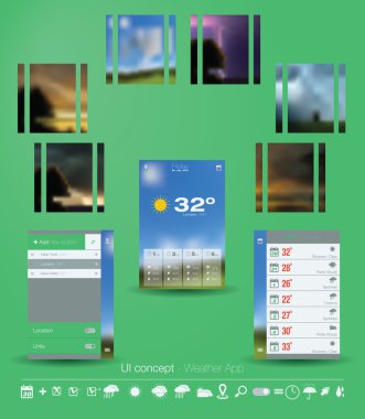 Hava app kullanıcı arabirimi konsepti