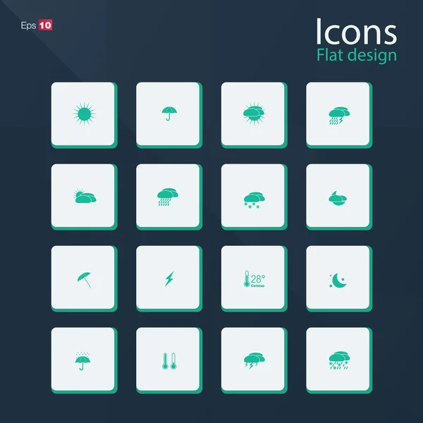 Flache Icons für Wetterkonzepte lizenzfreie Stockvektoren