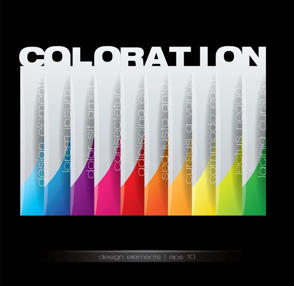 Élément de design vertical - Concept de coloration — Image vectorielle