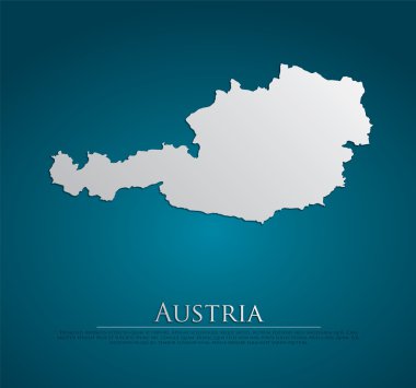 Avusturya harita kart kağıt vektör
