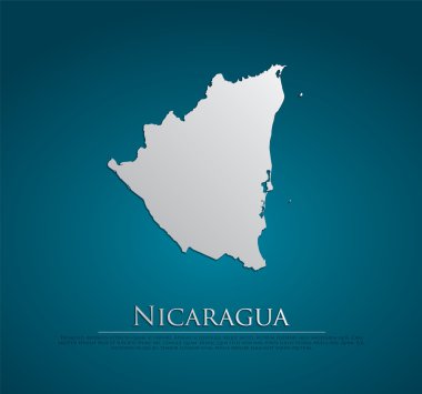 Nikaragua Haritası kart kağıt vektör