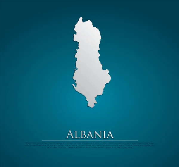 Vector Albania Mapa de papel de tarjeta — Vector de stock