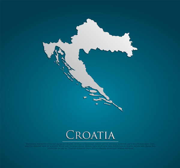 vector Croatia Map card paper