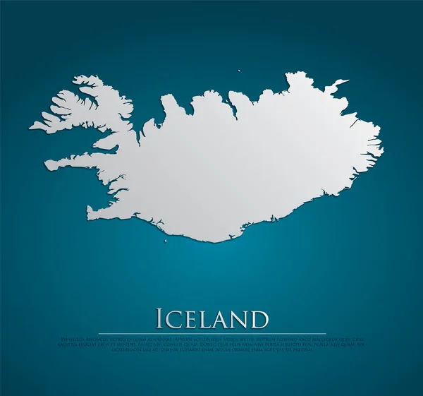 아이슬란드 지도 카드 종이 벡터 — 스톡 벡터