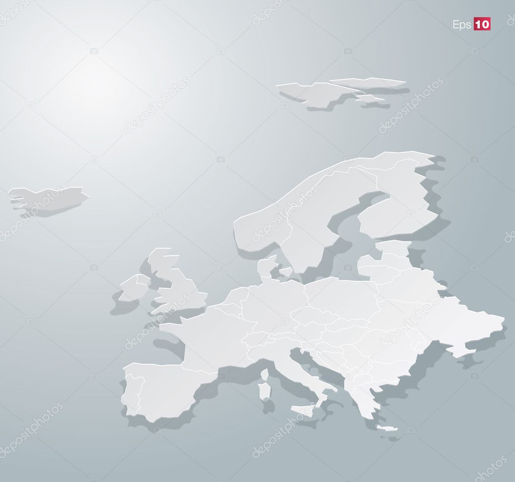 Abstract Paper Europe map for Infographics