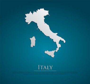 vector Italy Map card paper